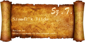 Szamák Tilda névjegykártya